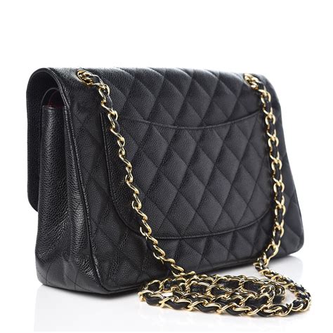 chanel caviar quilted jumbo double flap black|Chanel Classic Double Flap Quilted Caviar Gold.